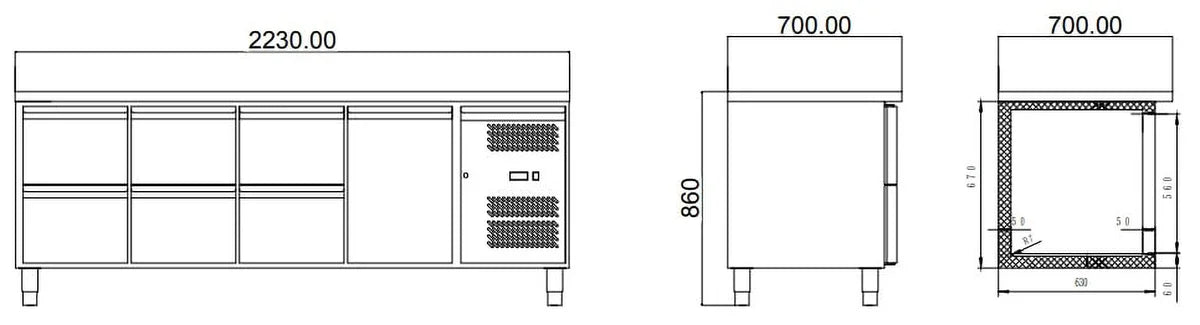 Kühltisch ECO 1/6 - GN 1/1