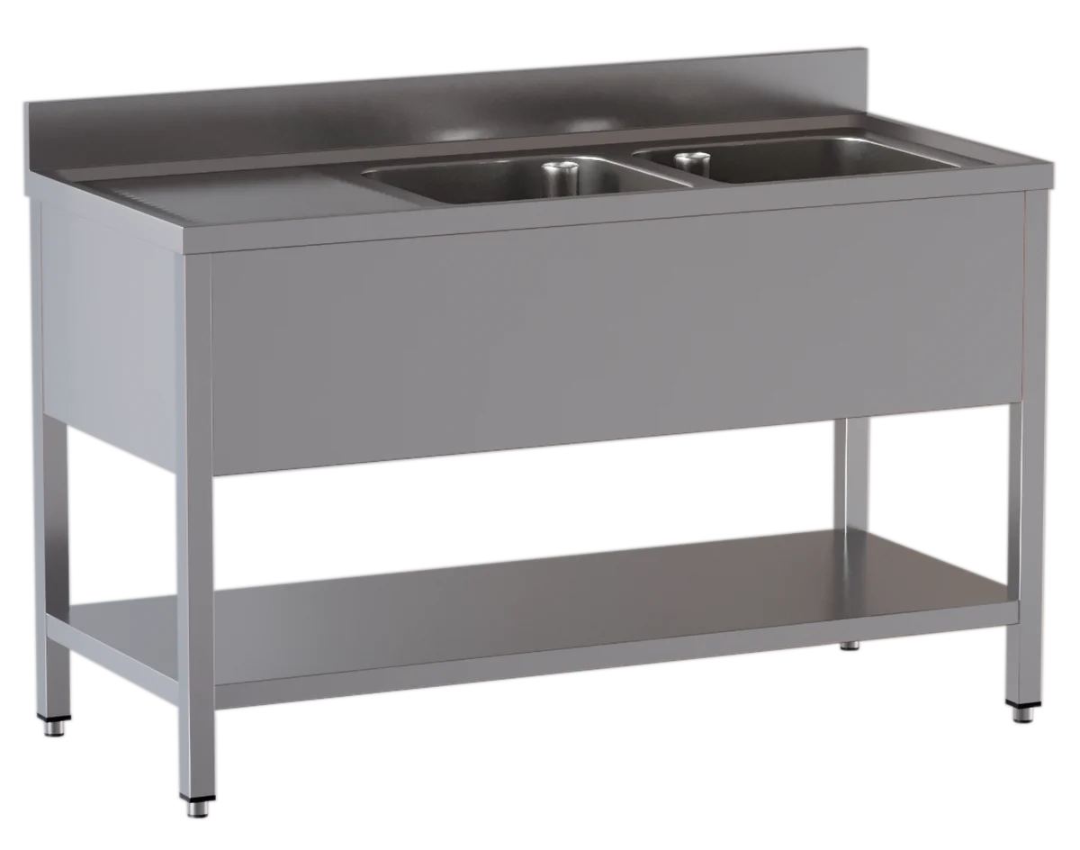 Spültisch ECO 15x7 mit 2 Becken rechts
