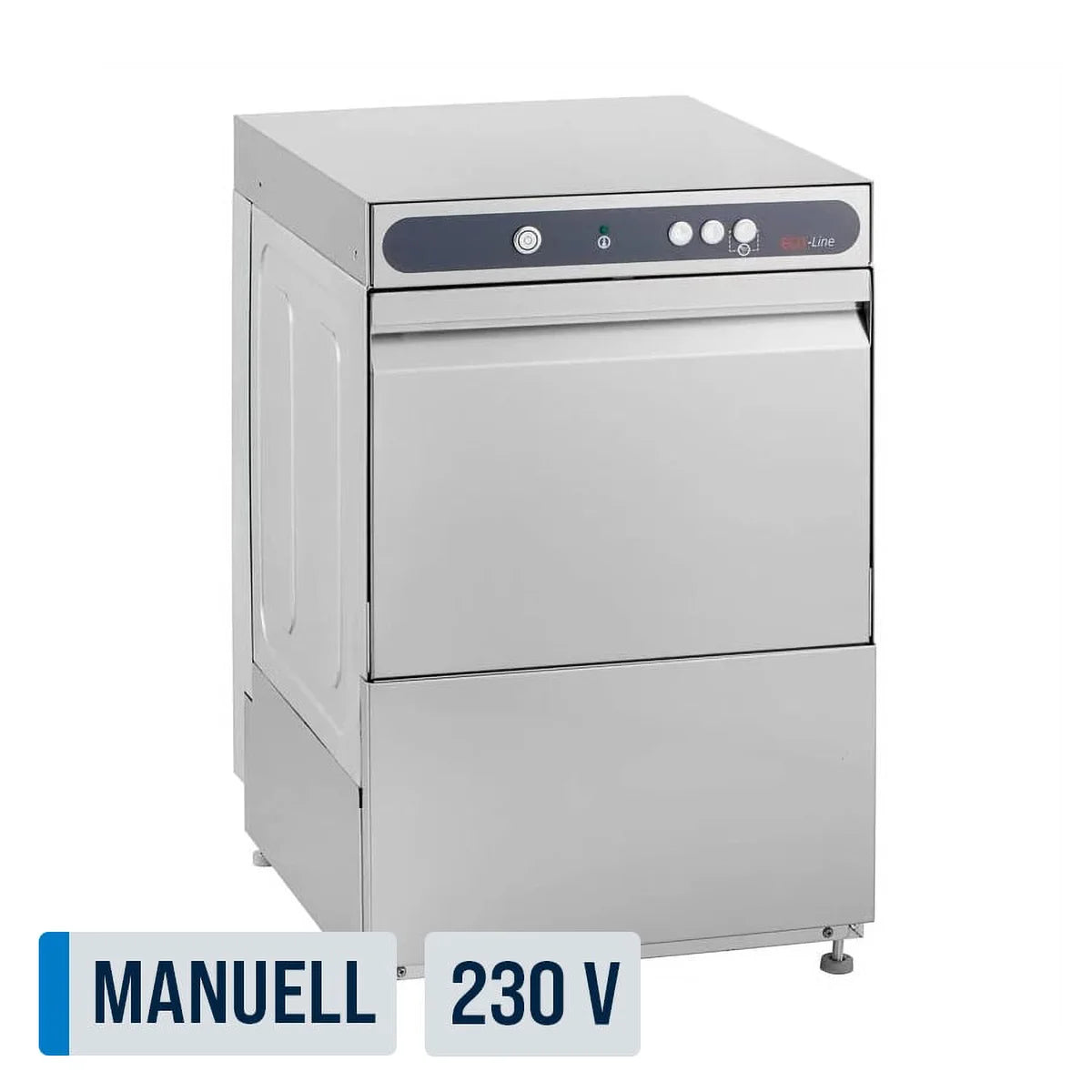 Lave-verres ECO 40 x 40 cm (panier), avec doseur de détergent & doseur de produit de rinçage, avec pompe de vidange & adoucisseur, Fabriqué en Europe, 230 V