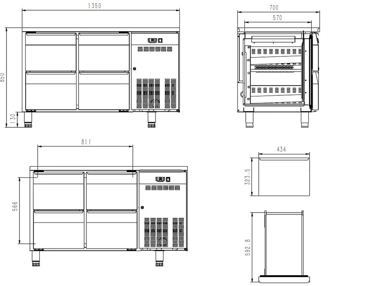 Table réfrigérée ECO 0/4 - GN 1/1