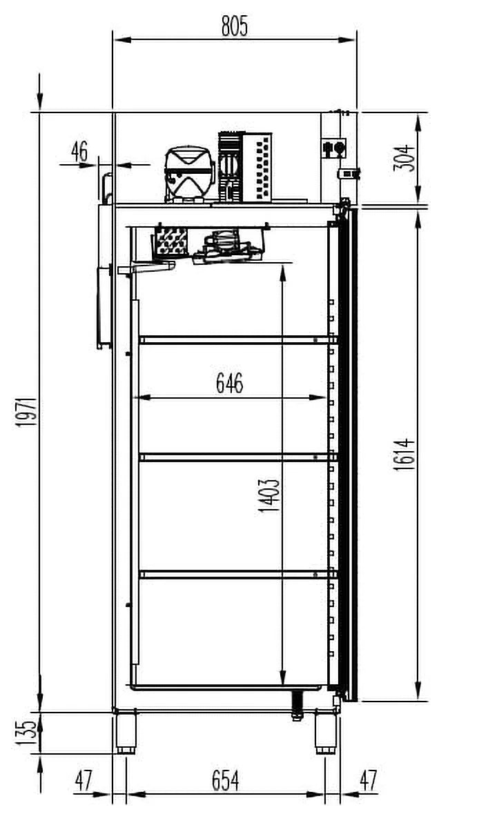 Kühlschrank PROFI 1400 GN 2/1 Superior