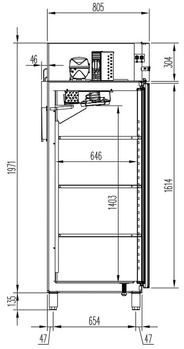 Armoire de congélation Profi 700 GN 2/1 Superior