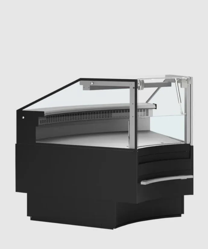 Tefcold Bedien-Kühltheke SOCA45INTB 45 Grad Eckstück 1120 mm, LED, schwarz