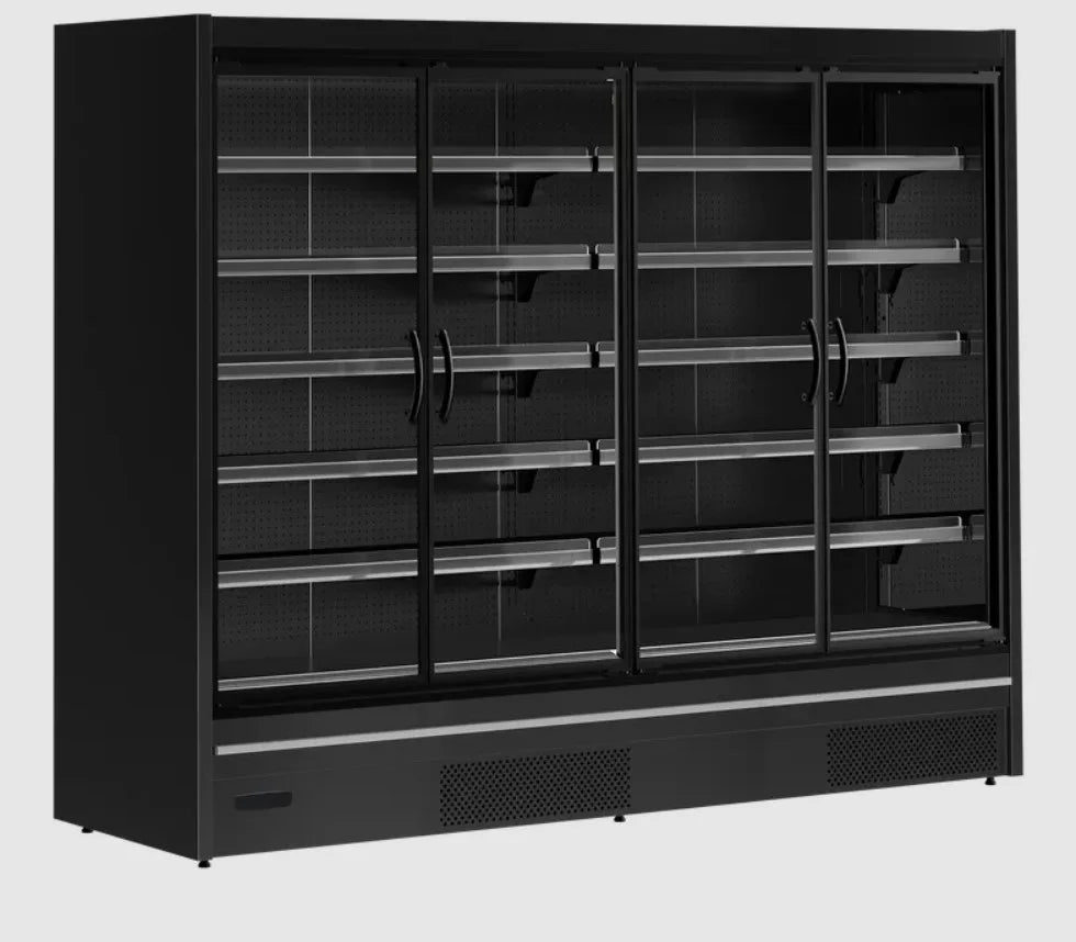 Tefcold Vitrine murale réfrigérée de supermarché Multideck MDCA2500HB noire, 2580 mm
