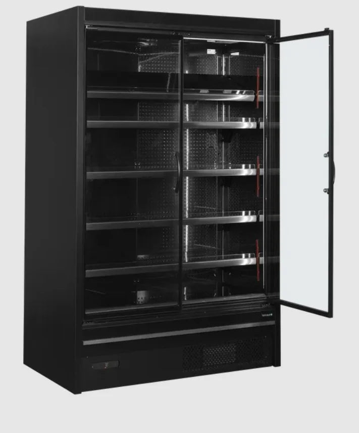 Tefcold Supermarkt Wandkühlregal Multideck MDCA1250HB schwarz, 1330 mm