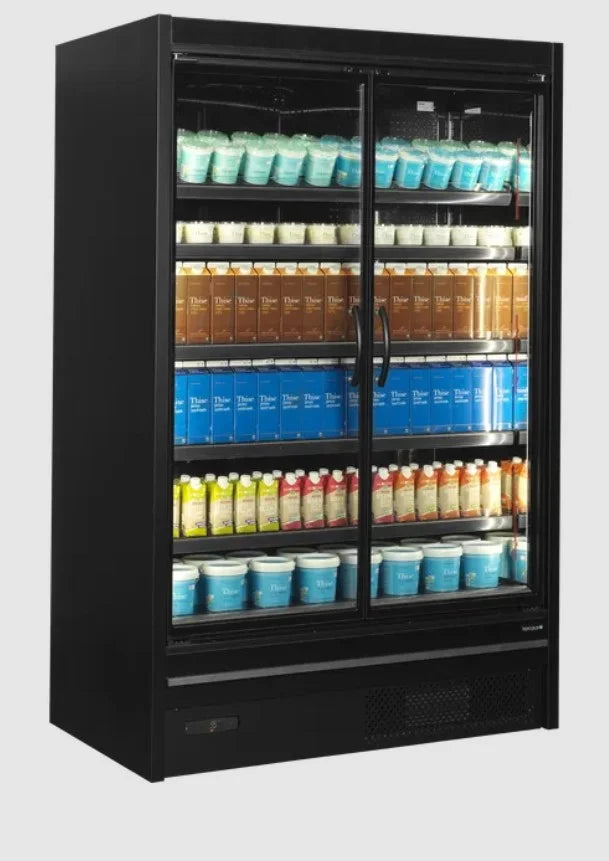 Tefcold Supermarkt Wandkühlregal Multideck MDCA1250HB schwarz, 1330 mm