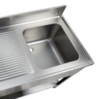 Spültisch Basic 10x6 mit 1 Becken rechts, Aufkantung und Grundboden