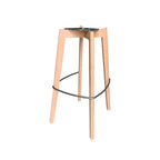 Tabouret de bar empilable FEROS Keeve - coque d’assise basse, rembourrée - bois / brun-rouge