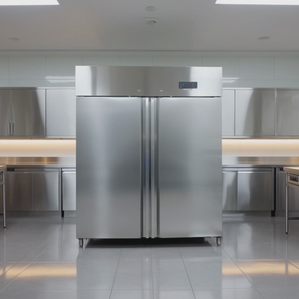 Armoire de congélation ECO 1400 GN 2/1 Monobloc, volume utile 1350 litres, 6 grilles réglables, construction robuste, inox