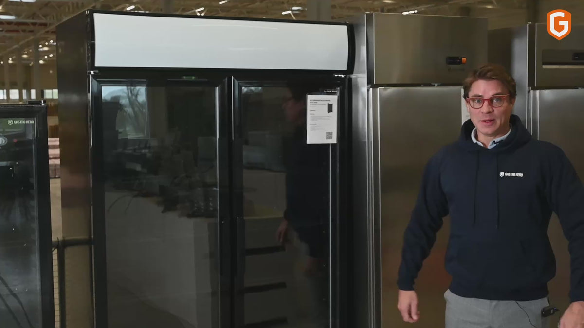 Getränkekühlschrank ECO 1500 mit Klapptüren und Leuchtaufsatz