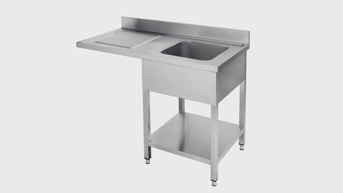 Spülzentrum Basic 12x6 mit 1 Becken rechts, Aufkantung und Grundboden
