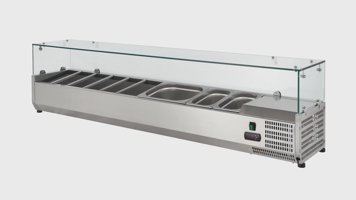 Kühlaufsatz ECO 9 x GN 1/4 mit Glasaufsatz 1800 mm